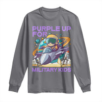 Purple Up For Military Kids Long Sleeve Shirt Military Child Month Astronaut Fights