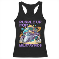 Purple Up For Military Kids Racerback Tank Top Military Child Month Astronaut Fights