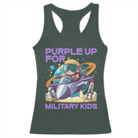 Purple Up For Military Kids Racerback Tank Top Military Child Month Astronaut Fights