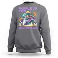 Purple Up For Military Kids Sweatshirt Military Child Month Astronaut Fights