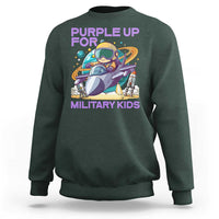 Purple Up For Military Kids Sweatshirt Military Child Month Astronaut Fights