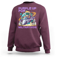 Purple Up For Military Kids Sweatshirt Military Child Month Astronaut Fights