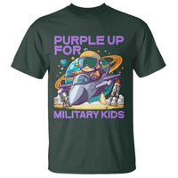 Purple Up For Military Kids T Shirt Military Child Month Astronaut Fights