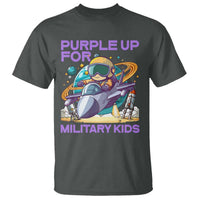 Purple Up For Military Kids T Shirt Military Child Month Astronaut Fights
