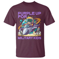 Purple Up For Military Kids T Shirt Military Child Month Astronaut Fights