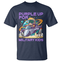 Purple Up For Military Kids T Shirt Military Child Month Astronaut Fights