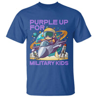 Purple Up For Military Kids T Shirt Military Child Month Astronaut Fights