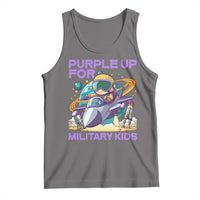 Purple Up For Military Kids Tank Top Military Child Month Astronaut Fights