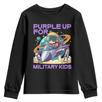 Purple Up For Military Kids Youth Sweatshirt Military Child Month Astronaut Fights