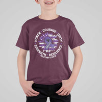 Military Child Month T Shirt For Kid Purple Up Military Child Honor Courage Unity Strength Resilience