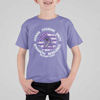 Military Child Month T Shirt For Kid Purple Up Military Child Honor Courage Unity Strength Resilience