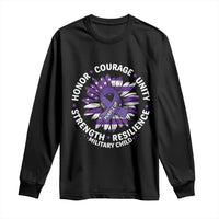 Military Child Month Long Sleeve Shirt Purple Up Military Child Honor Courage Unity Strength Resilience