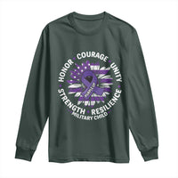 Military Child Month Long Sleeve Shirt Purple Up Military Child Honor Courage Unity Strength Resilience