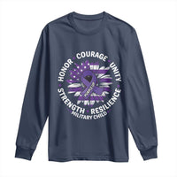 Military Child Month Long Sleeve Shirt Purple Up Military Child Honor Courage Unity Strength Resilience