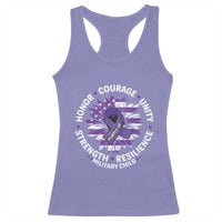 Military Child Month Racerback Tank Top Purple Up Military Child Honor Courage Unity Strength Resilience