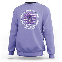 Military Child Month Sweatshirt Purple Up Military Child Honor Courage Unity Strength Resilience