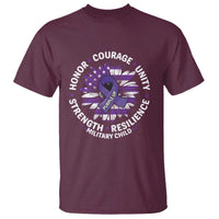 Military Child Month T Shirt Purple Up Military Child Honor Courage Unity Strength Resilience