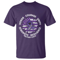 Military Child Month T Shirt Purple Up Military Child Honor Courage Unity Strength Resilience