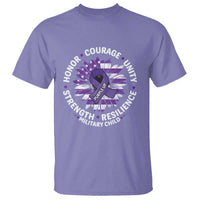 Military Child Month T Shirt Purple Up Military Child Honor Courage Unity Strength Resilience