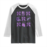 Military Kid Month Camo Coquette Bow Raglan Shirt