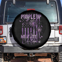 Purple Up Military Child Spare Tire Cover Dandelion Vintage American Flag Military Child Month