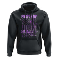 Purple Up Military Child Hoodie Dandelion Vintage American Flag Military Child Month