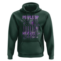 Purple Up Military Child Hoodie Dandelion Vintage American Flag Military Child Month