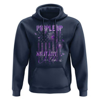Purple Up Military Child Hoodie Dandelion Vintage American Flag Military Child Month