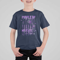 Purple Up Military Child T Shirt For Kid Dandelion Vintage American Flag Military Child Month