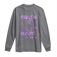 Purple Up Military Child Long Sleeve Shirt Dandelion Vintage American Flag Military Child Month