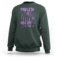 Purple Up Military Child Sweatshirt Dandelion Vintage American Flag Military Child Month