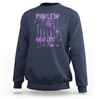 Purple Up Military Child Sweatshirt Dandelion Vintage American Flag Military Child Month