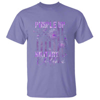 Purple Up Military Child T Shirt Dandelion Vintage American Flag Military Child Month
