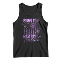 Purple Up Military Child Tank Top Dandelion Vintage American Flag Military Child Month