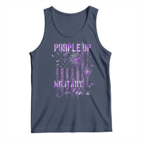 Purple Up Military Child Tank Top Dandelion Vintage American Flag Military Child Month