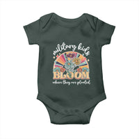 Military Kids Bloom Where They Are Planted Baby Onesie Military Child Month Retro Vintage Flowers