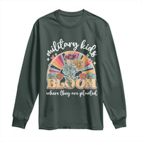 Military Kids Bloom Where They Are Planted Long Sleeve Shirt Military Child Month Retro Vintage Flowers