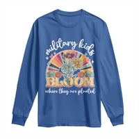 Military Kids Bloom Where They Are Planted Long Sleeve Shirt Military Child Month Retro Vintage Flowers