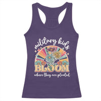 Military Kids Bloom Where They Are Planted Racerback Tank Top Military Child Month Retro Vintage Flowers