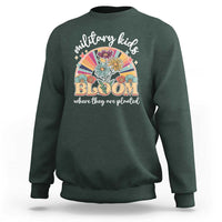 Military Kids Bloom Where They Are Planted Sweatshirt Military Child Month Retro Vintage Flowers