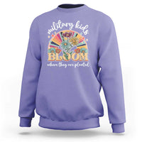 Military Kids Bloom Where They Are Planted Sweatshirt Military Child Month Retro Vintage Flowers