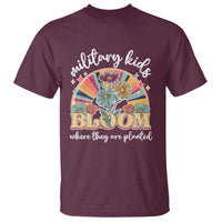Military Kids Bloom Where They Are Planted T Shirt Military Child Month Retro Vintage Flowers