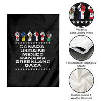 Canada Greenland Mexico Panama Gaza Ukraine Pride Garden Flag Hand Fist - Wonder Print Shop