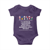 Canada Greenland Mexico Panama Gaza Ukraine Pride Baby Onesie Hand Fist