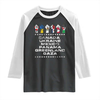 Canada Greenland Mexico Panama Gaza Ukraine Pride Raglan Shirt Hand Fist