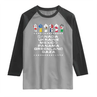 Canada Greenland Mexico Panama Gaza Ukraine Pride Raglan Shirt Hand Fist