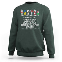 Canada Greenland Mexico Panama Gaza Ukraine Pride Sweatshirt Hand Fist