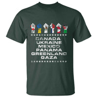 Canada Greenland Mexico Panama Gaza Ukraine Pride T Shirt Hand Fist