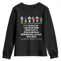 Canada Greenland Mexico Panama Gaza Ukraine Pride Youth Sweatshirt Hand Fist