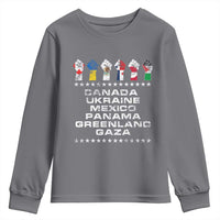 Canada Greenland Mexico Panama Gaza Ukraine Pride Youth Sweatshirt Hand Fist